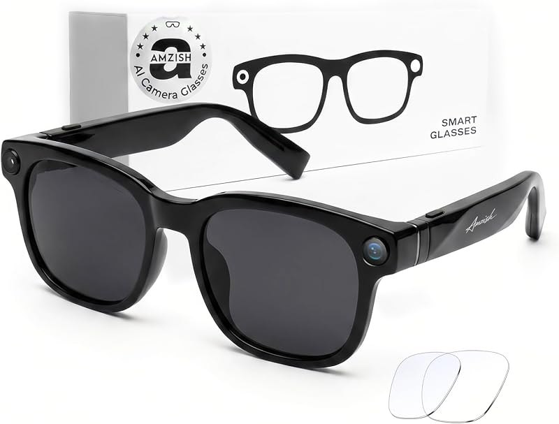 AI Smart Glasses with Camera, 8MP HD Bluetooth Camera Glasses for Women Men — best AI for amazon