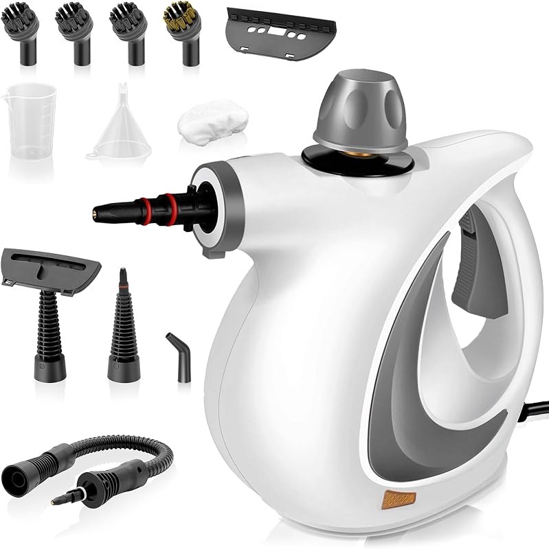 Pressurized Handheld Steam Cleaner for home with 12pcs Accessories&Safety Lock — handheld steam cleaner kit for