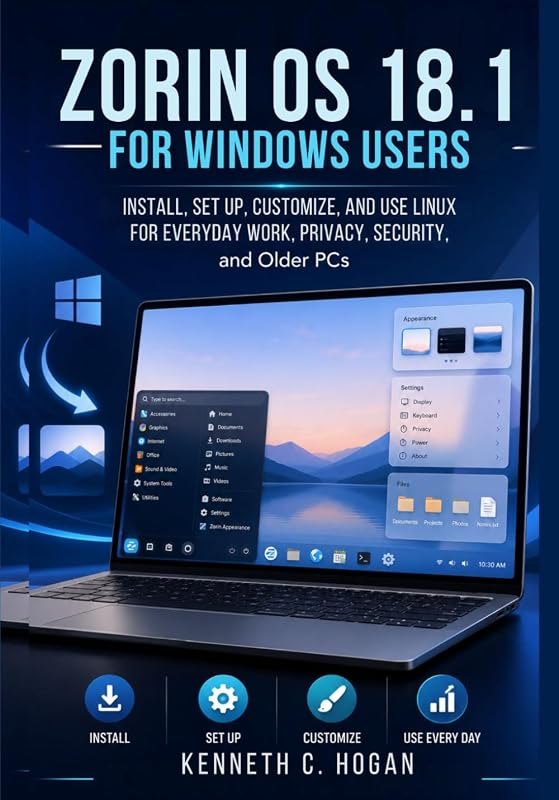 Zorin OS 18.1 for Windows Users: Install, Set Up, Customize, and Use Linux for Everyday Work, Privacy, Security, and