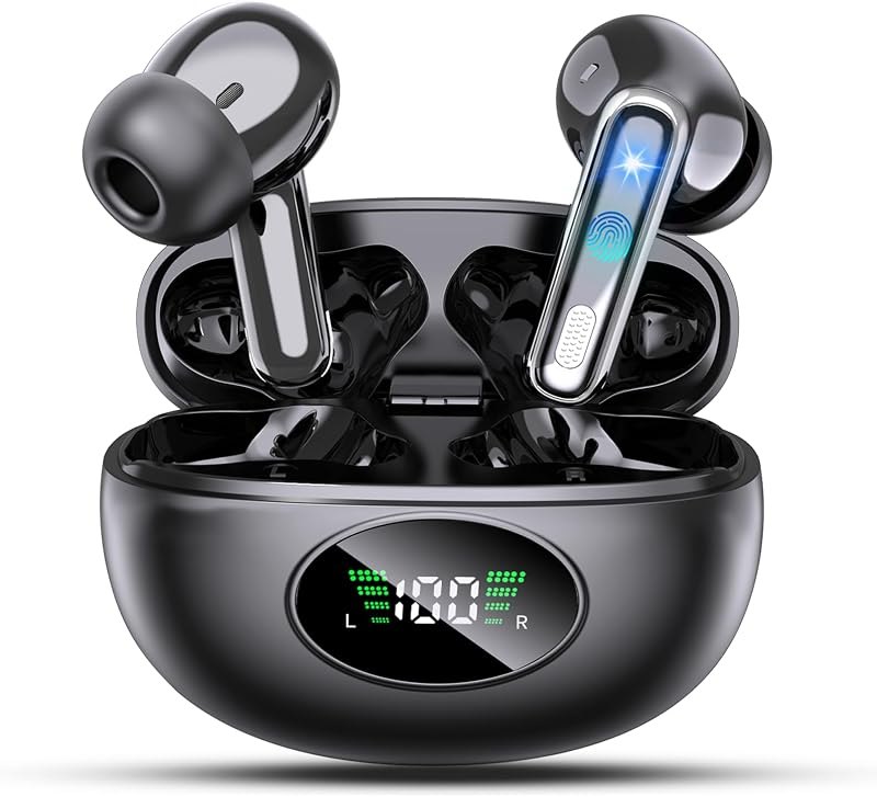 True Wireless Earbuds, 2026 Bluetooth 6.1 Headphones HiFi Stereo Ear Buds with 6 ENC Noise Cancelling Mic, 48H