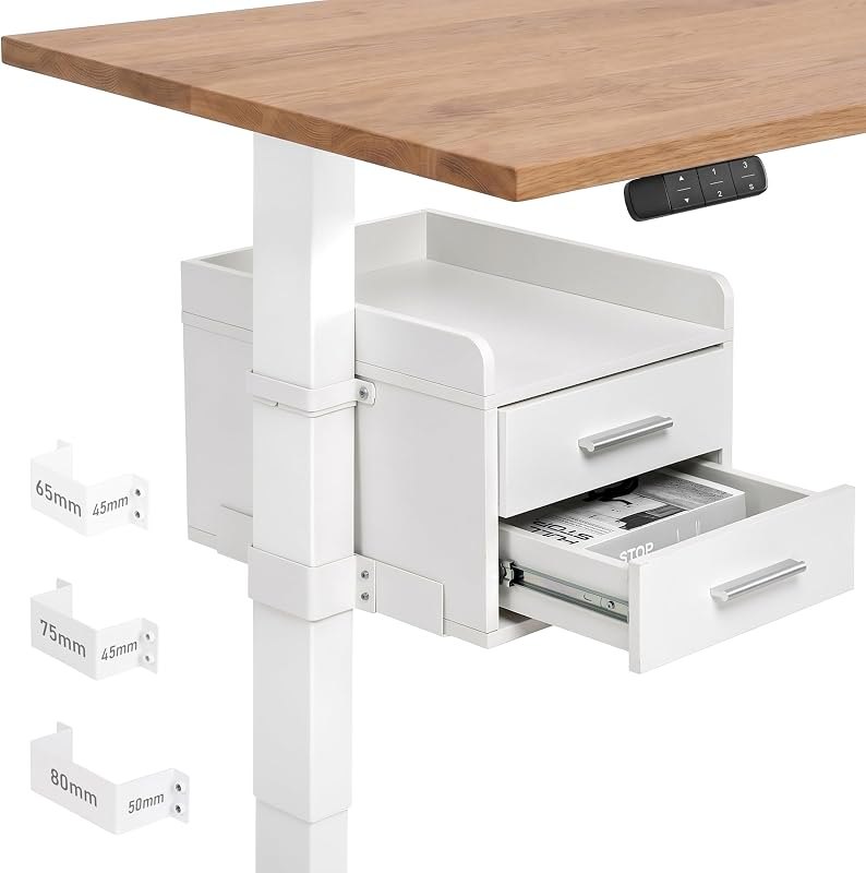 Under Desk Drawer for Standing Desk, No Drill, 30 lb, Desk Leg Mounted — drawer for best standing desk accessories