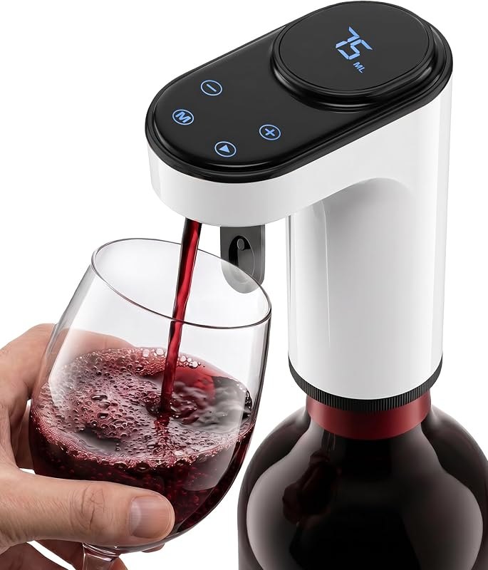 NutriChef 3-in-1 Electric Wine Aerator — vacuum wine stopper for home for vacuum wine stopper
