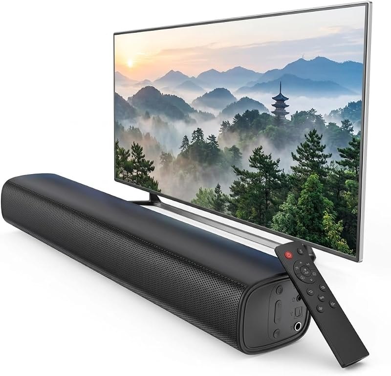 Bluetooth Sound Bar for TV, Compact 14.2" Speaker with 3 Sound Modes — compact for best soundbar under 40