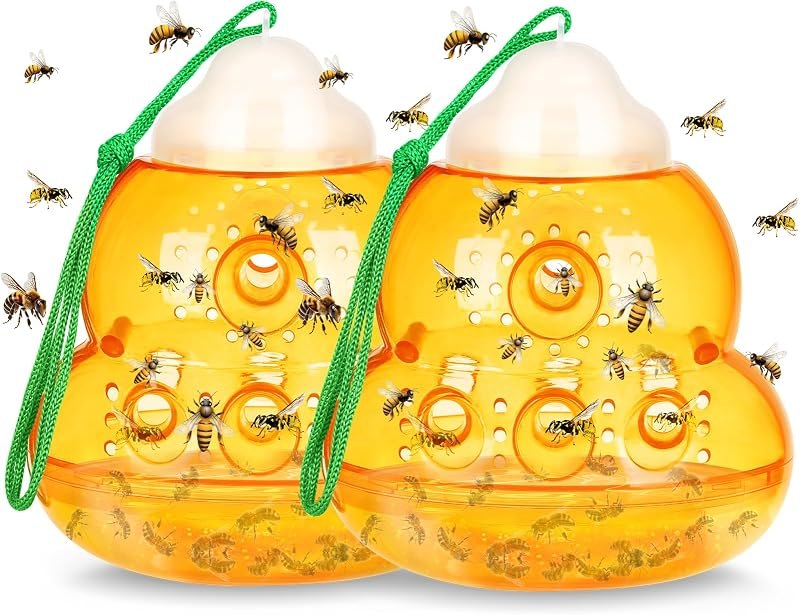 Wasp Trap Outdoor Hanging, Bee Traps Catcher — yellow jacket trap heavy duty for yellow jacket trap under 30 budget