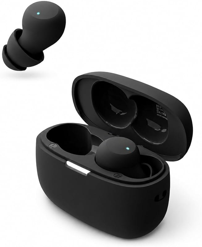 ANC Sleep Earbuds for Side Sleepers, Mini Invisible Noise Cancelling Wireless Earbuds with Double-Layer Silicone Tips