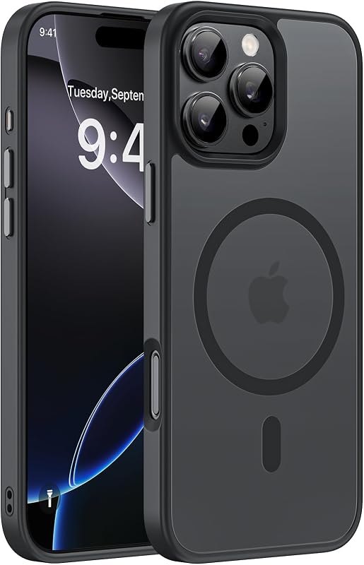 Miracase for iPhone 16 Pro Matte Series Case, Magnetic, Black — case for iphone pro accessories