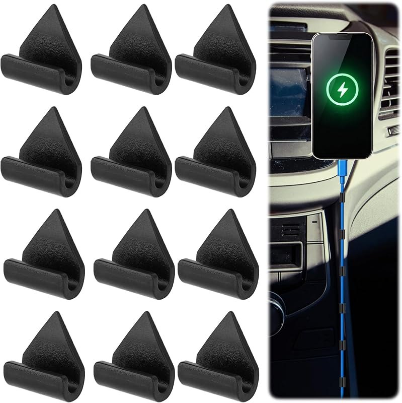 XIHIRCD 12Pcs Car Trim Cable Clips Dash Cam Wire Organizer — Chargers, mounts, dash cams, and car for chargers mounts