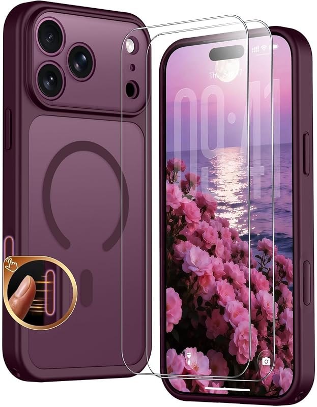 SPIDERCASE Magnetic for 18 Pro Case for 17 Pro Case,Cherry Red — rugged case for best iPhone 18 Pro accessories