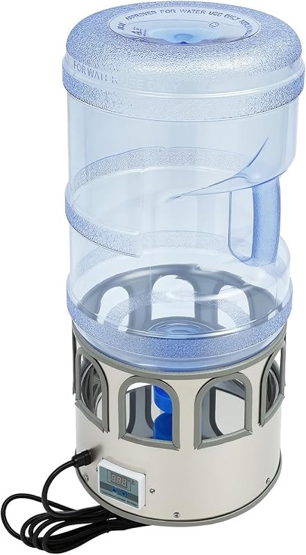 Poultry Chicken Water Heater, 80W Heated Chicken Waterer 5 Gallon with 32 °F-122°F Temperature Adjustable, 9 Drinking