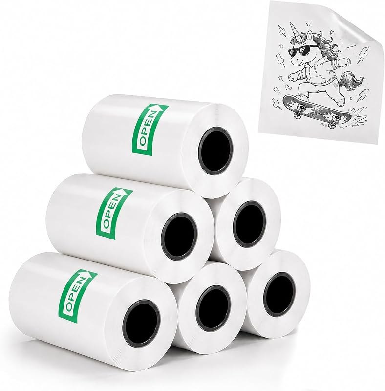 6 Rolls Transparent Sticker Paper Refill for Leapom AI Sticker Maker — AI refill for best AI