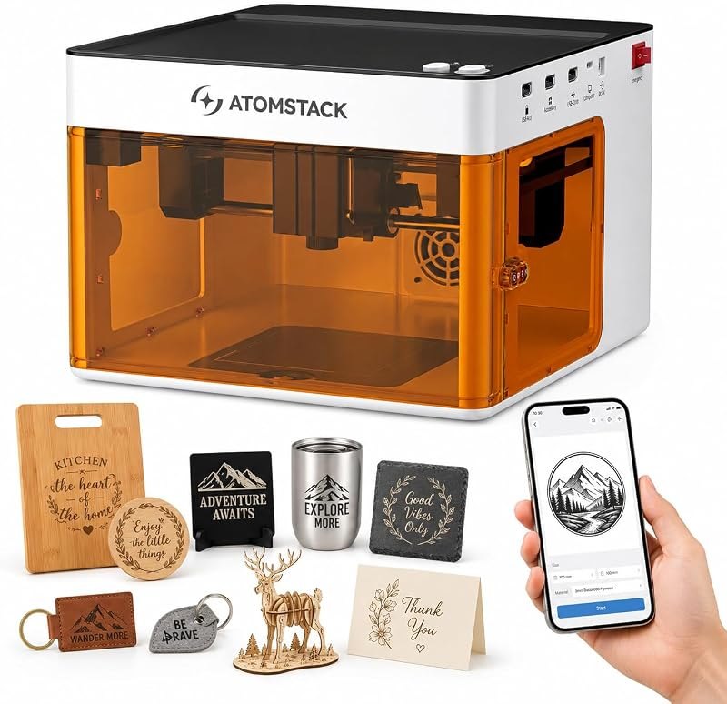 ATOMSTACK P1 Laser Engraver & Cutter, 5000mW Diode Laser — Atomstack for best beginner laser engraver best rated