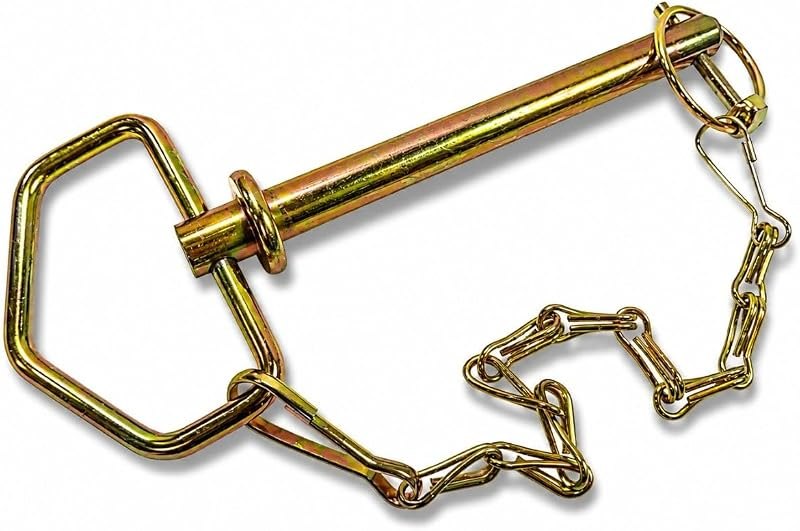 Hitch Pin 1/2" x 5" with Chain & Linchpin, Heavy-Duty Steel — implement-pin-kit for implement pin compact small