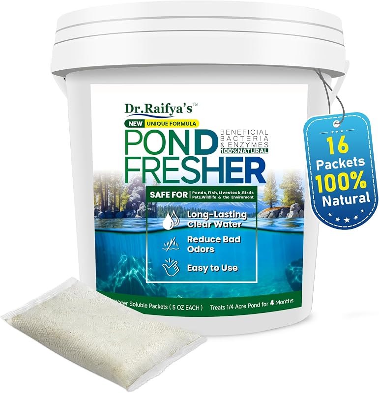 Pond Fresher, Clean Water & Control Odor for Ponds, 16 Packets — best pond beneficial bacteria for pond beneficial