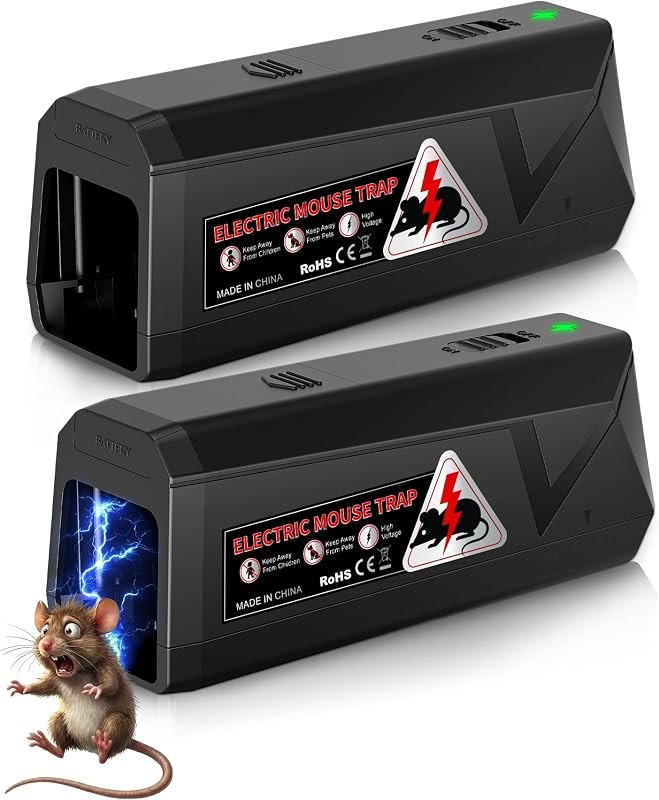 Electric Mouse Traps Indoor for Home, Reusable No-Touch Electronic Mouse Trap Zapper with Powerful Voltage Effectively