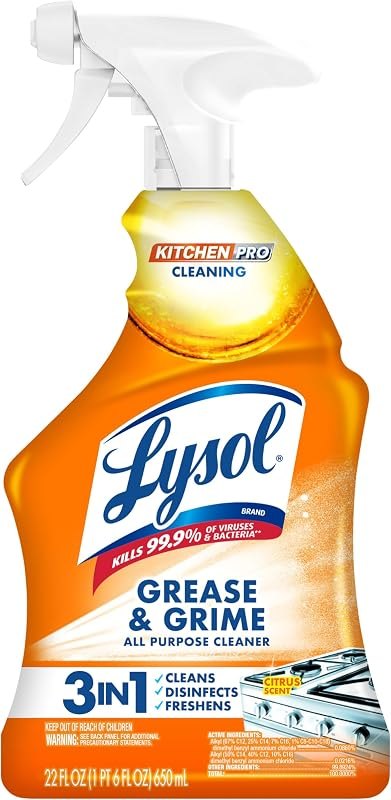 Lysol All Purpose Kitchen Cleaner Spray, For Grease & Grime, Citrus, 22 oz — best Chemicals and home supplies tha for