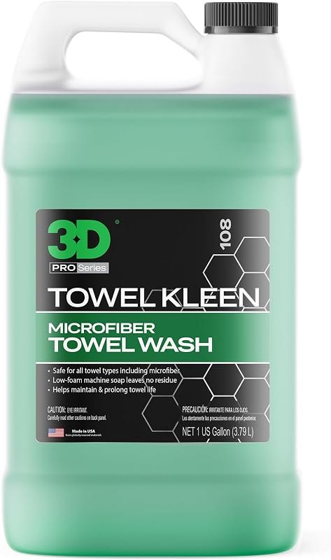 Towel Kleen Concentrated Microfiber Detergent - Deep Cleans, Restores & Maintains Car Wash Towel Life - Low Foam, No