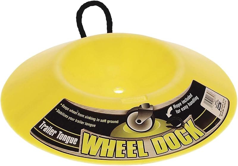 Camco Heavy Duty Wheel Dock with Rope Handle - Helps Prevent Trailer Wheel from Sinking Into Dirt or Mud, Easy to