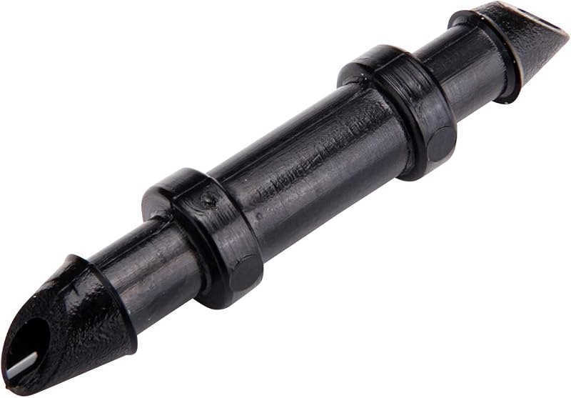 Raindrip 312010B Drip Irrigation Fittings Single Barbed Coupling Connectors, 1/4-Inch, 10 Per Bag, for Trees, Shrubs