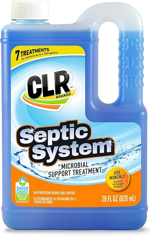 CLR Healthy Septic System, Microbial Support Treatment, 28 Ounce Bottle — Septic Treatments kit for septic treatments