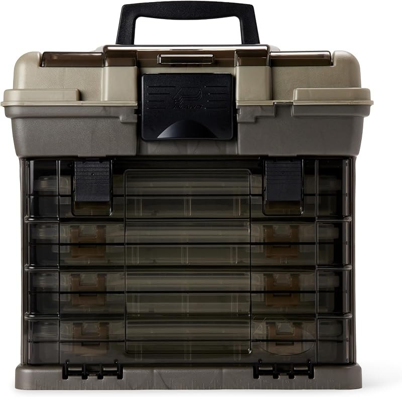 Guide Series StowAway 4-By Rack System Tackle Box, Holds 4 3700 Utility Tackle Boxes, Quick-Access Top Storage with