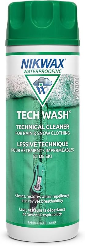 Nikwax Tech Wash,10 fl. oz., Nikwax Tech Wash Technical Cleaner for Jackets and Outerwear, Restores Waterproofing in