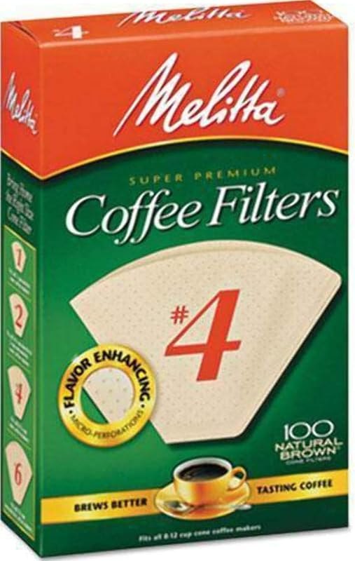 Melitta #4 Unbleached Coffee Filters, Natural Brown Cone Filters, 1-Pack — coffee chemex filters for coffee chemex