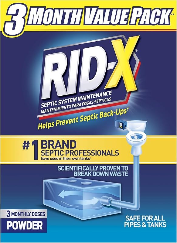 Rid-X Septic Tank Treatment Powder, Septic Treatment, 3 Month Supply — Septic Treatments amazon for septic treatments