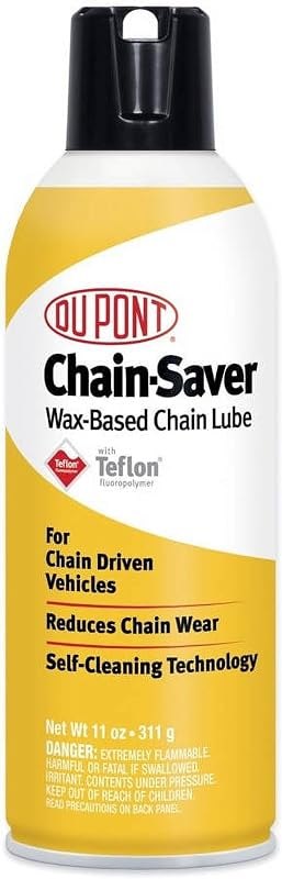 DuPont Chain-Saver Wax-Based Lubricant Aerosol 11 fl oz — Locks, mounts, and chain lube. amazo for locks mounts chain
