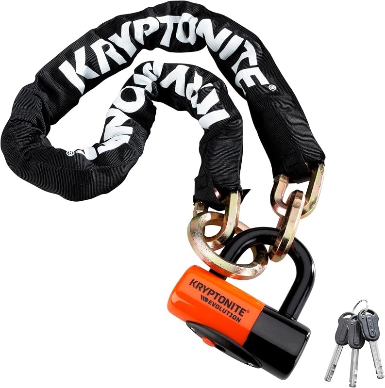 Kryptonite New York 1213 Cinch Ring Bike Chain Lock, 4.2 Feet Long Heavy Duty Anti-Theft Sold Secure Gold Bicycle