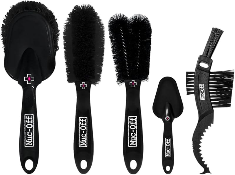 Muc-Off Premium Brush Set, Bike Cleaning Brushes - 5 Brushes — best off cleaning kit for off cleaning kit