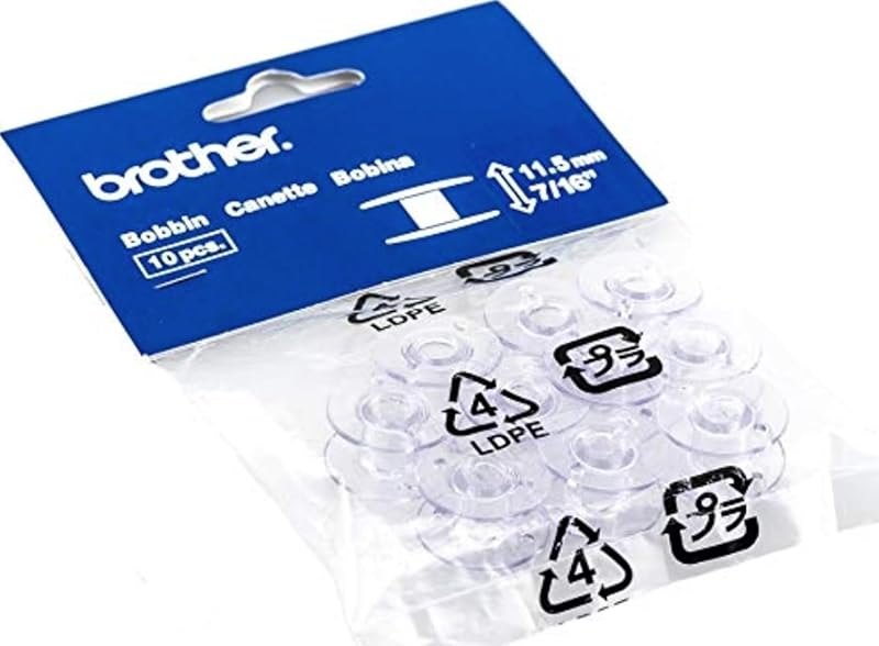 Brother Sewing and Embroidery Bobbins 10-Pack, SA156,Clear, 11.5 mm — sewing bobbins for sewing feet