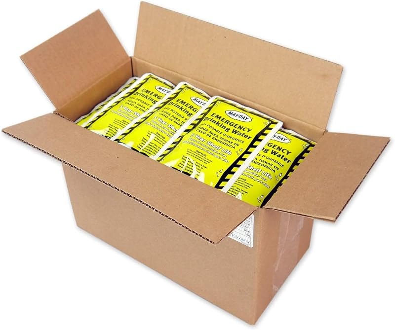 Mayday Emergency Water Pounches Case of 100. Emergency Preparedness, Survival and Backpacking — emergency water