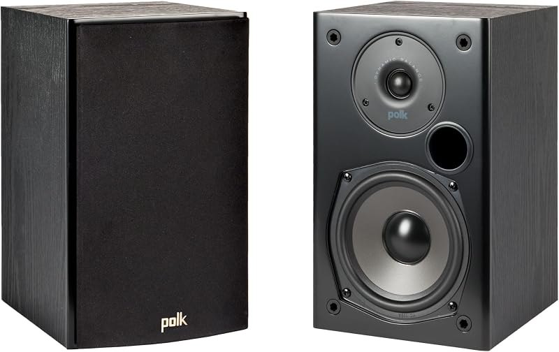 Polk Audio T15 100 Watt Home Theater Bookshelf Speakers, Black, 1 Pair — best audio speakers worth the money for audio
