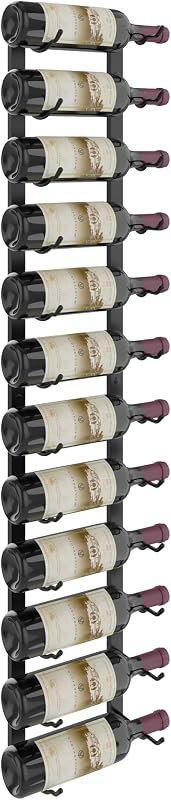 VintageView W Series Pro Wine Rack 4 - Metal Wall Mounted Wine Rack - Modern, Label Forward Wine Storage - Space
