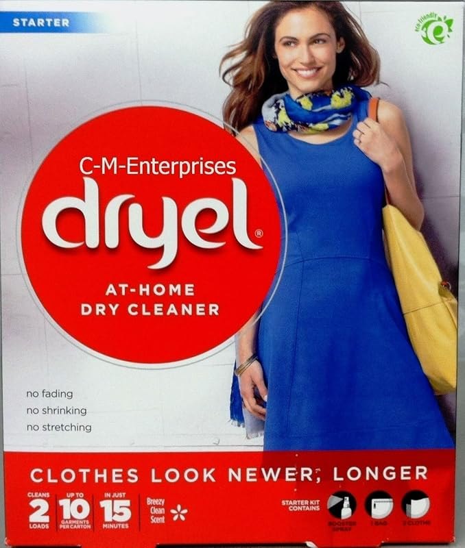 dryel At-Home Dry Cleaner Starter Kit, Gentle Laundry Care for Special Fabrics and Dry-Clean-Only Clothes, 2 Load
