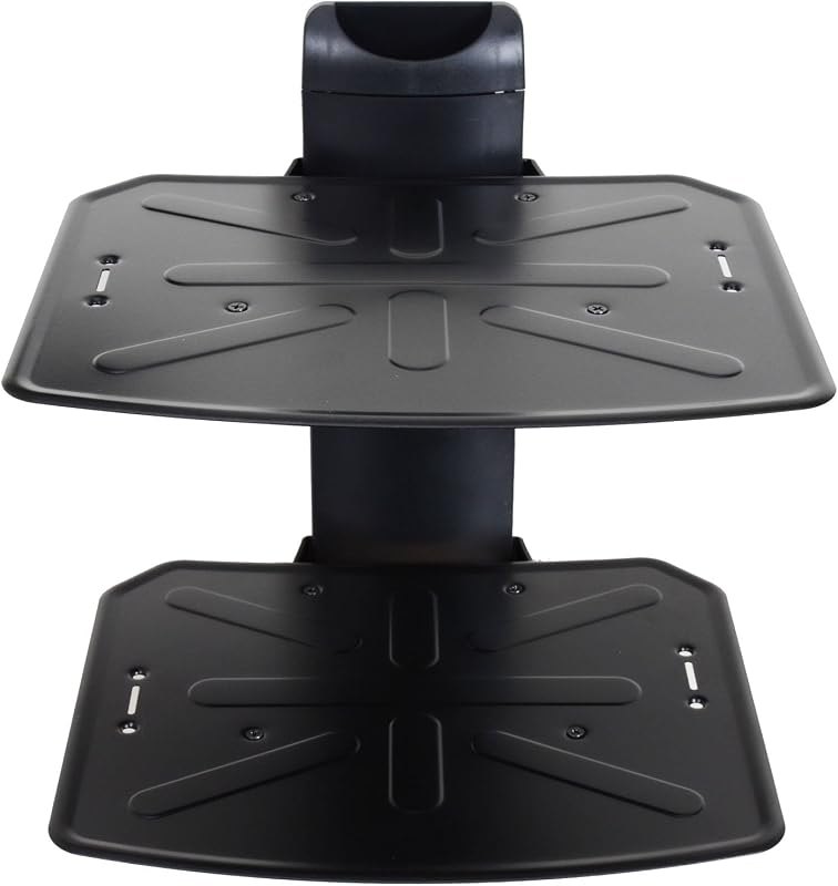 VideoSecu 2 Shelf DVD DVR VCR Wall Mount Bracket Component Shelf for DVD Player DDS Receiver Video Audio Cable Box