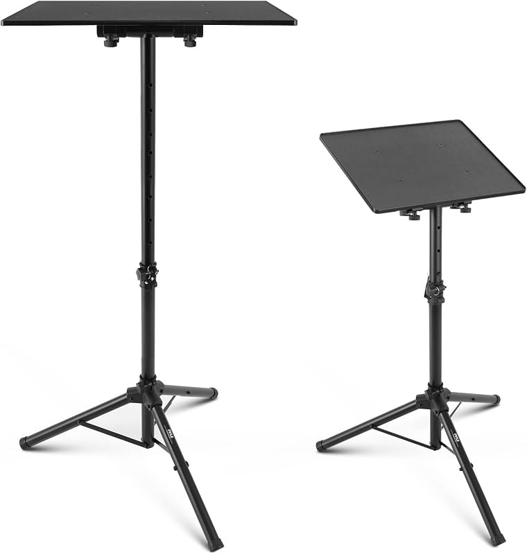 PYLE-PRO Universal Laptop Projector Tripod Stand - Computer, Book, DJ Equipment Holder Mount Height Adjustable Up to