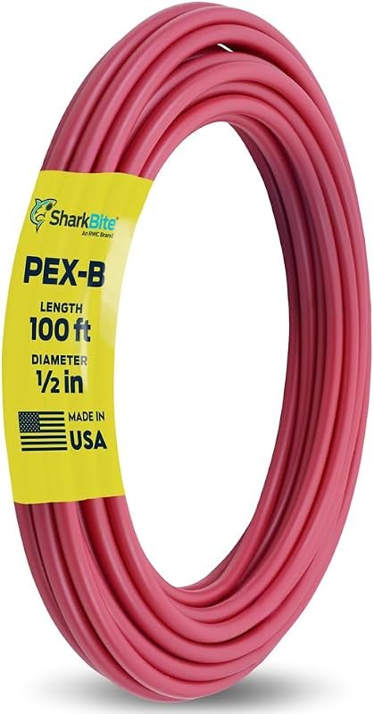 SharkBite 1/2 Inch x 100 Feet Red PEX-B, PEX Pipe Flexible Water Tubing for Plumbing, U860R100 — best plumbing supply
