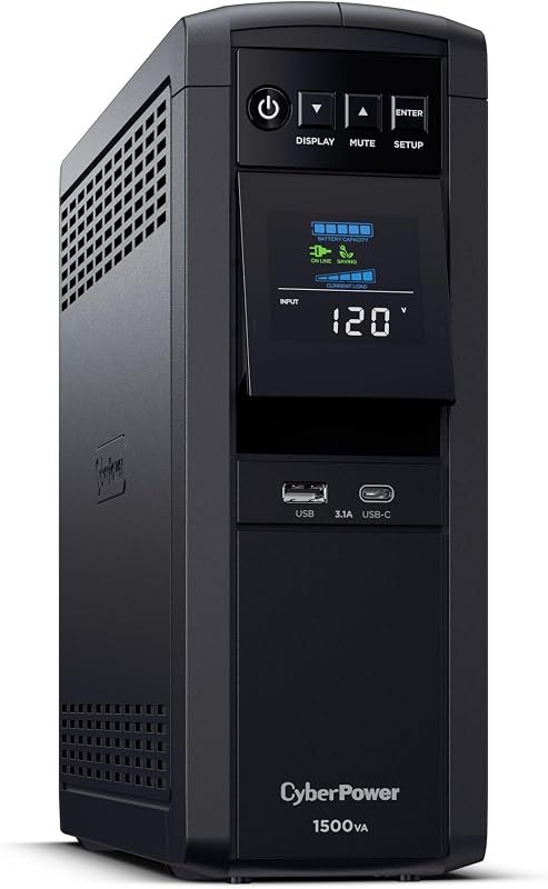 CyberPower CP1500PFCLCD PFC Sinewave UPS Battery Backup and Surge Protector — desktop battery backup for desktop