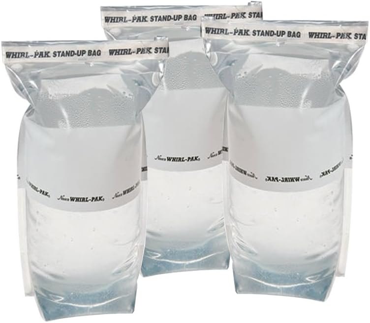 Whirl-Pak Survival Water Bags - Outdoors and Camping 1 Liter Stand Up Emergency Water Bag (Pack of 3) — Water storage