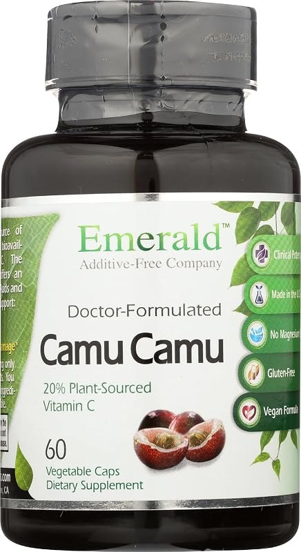 Emerald Labs Camu Camu - Plant-Sourced Vitamin C, Bioflavonoids, Amino Acids & B Vitamins - Gluten-Free, Vegan - 60