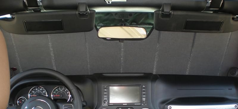 AutoHeatshield Folding Ultimate Windshield Sunshade for Jeep Wrangler with JK Body Style 2007 2008 2009 2010 2011 2012
