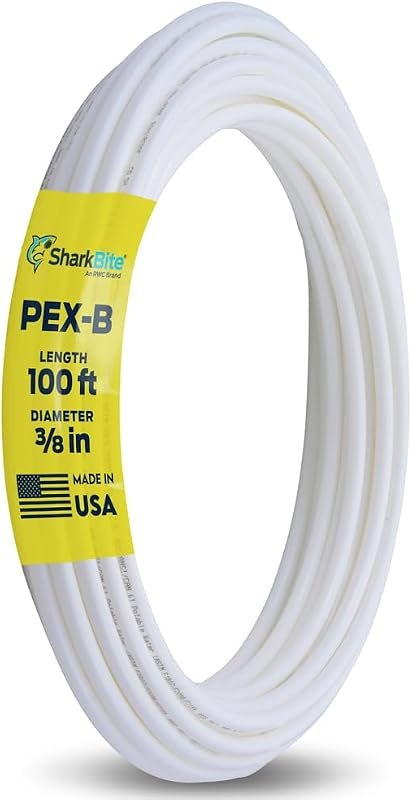 SharkBite 3/8 Inch x 100 Feet White PEX-B, PEX Pipe Flexible Water Tubing for Plumbing, U855W100 — best plumbing