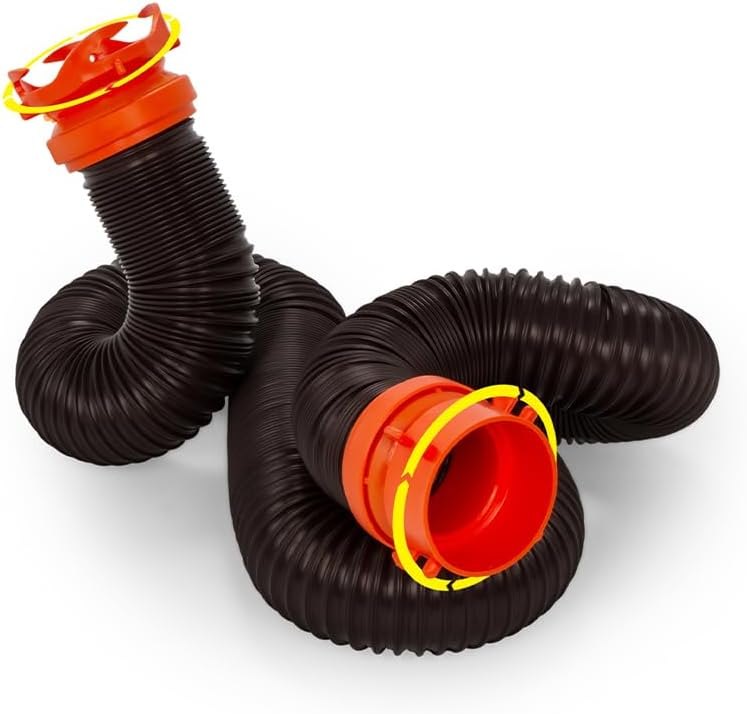 Camco RhinoFLEX Heavy Duty 10ft RV Sewer Hose Extension Kit with Swivel Fitting - Extends Your Sewer Hose to Fit Your