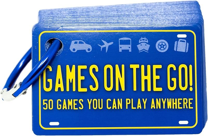 Games on the Go by Continuum Games - Portable Roadtrip Family Games to Challenge and Entertain for 2+ players , Blue —