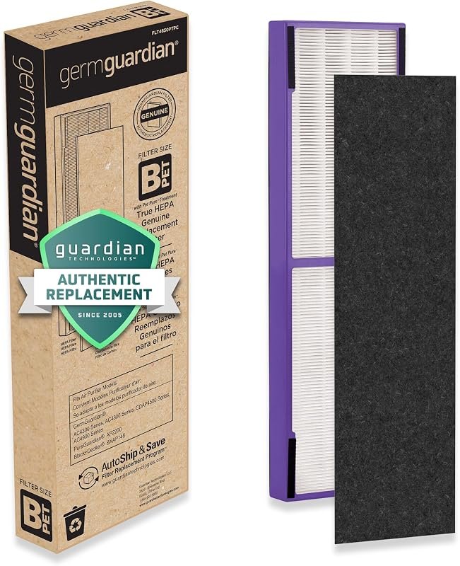 Germ Guardian FLT4850PT True HEPA Genuine Air Purifier Replacement Filter B, with Pet Pure Treatment for GermGuardian