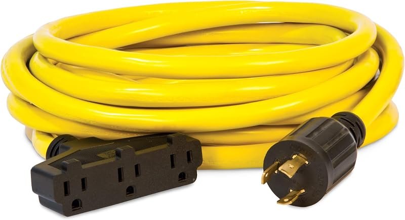 Champion Power Equipment 25-Foot 30-Amp 125-Volt Fan-Style Generator Extension Cord (L5-30P to three 5-15R) — best