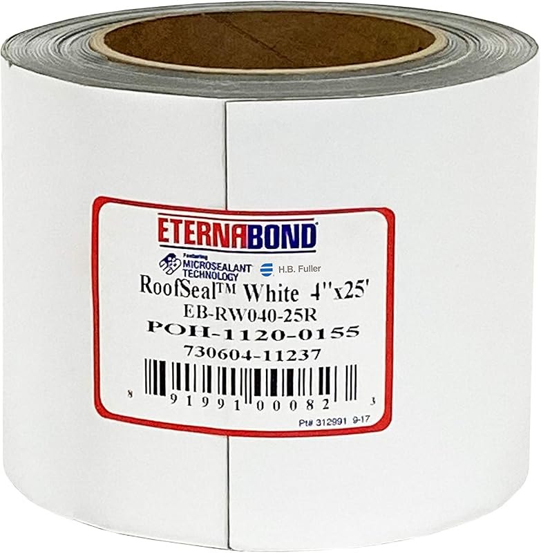 EternaBond RoofSeal White 4" x25' MicroSealant UV Stable RV Roof Seal Repair Tape — Guards, extenders, and roof leak