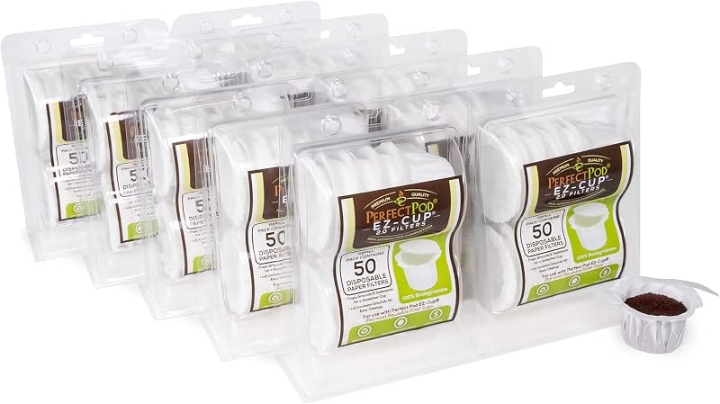 Perfect Pod EZ-Cup Paper Filters with Lid for Reusable Coffee Pods, 500 Ct — Lids for lids