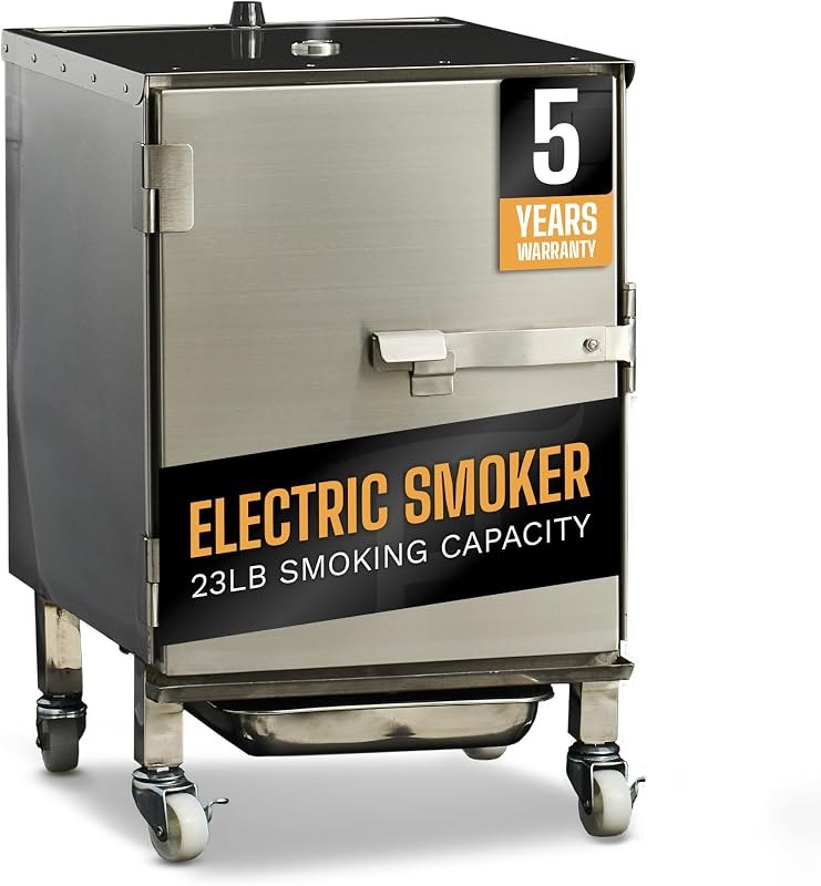 SmokinTex Lil' Tex Electric Smoker - Stainless Steel Portable Meat Smoker Grill with Temperature Control, Wood Chip